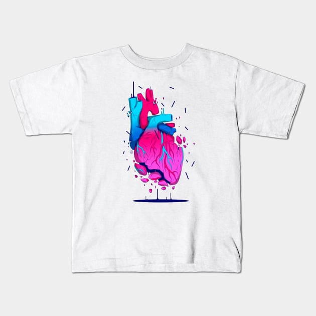 BROKEN HEART Kids T-Shirt by doser